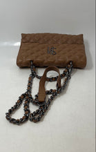 Load image into Gallery viewer, Steve Madden Womens Brown Quilted Flap Top Handle Chain Strap Crossbody Handbag
