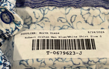 Load image into Gallery viewer, Robert Graham Mens Blue White Floral Classic Fit Button-Up Shirt Size S