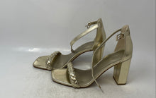 Load image into Gallery viewer, Nine West Womens Allha Gold Tone High Block Ankle Strap Heels Size 8.5M