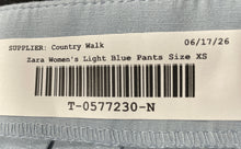 Load image into Gallery viewer, Zara Womens Light Blue Flat Front High Waisted Wide-Leg Ankle Pants Size XS