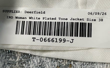 Load image into Gallery viewer, IRO Womens Makilo White Chevron Long Sleeve Open Front Tweed Jacket Size 38