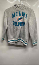 Load image into Gallery viewer, NFL Kids Gray Miami Dolphins Long Sleeve Pullover Hoodie Size 10/12
