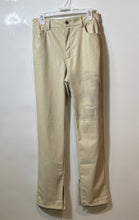 Load image into Gallery viewer, Zara Womens Beige Leather Flat Front Pockets Regular Fit Trouser Pants Size 8