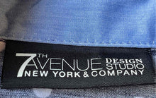 Load image into Gallery viewer, 7Th Avenue Design Studio New York & Company Womens Blue White Button-Up Shirt L