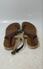 Load image into Gallery viewer, Michael Kors Womens Val Brown Signature Print Open Toe Thong Sandals Size 10