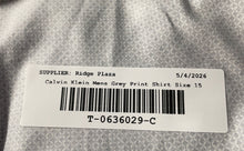 Load image into Gallery viewer, Calvin Klein Mens Gray Geometric Print Infinite Non-Iron Dress Shirt Sz 15 32/33