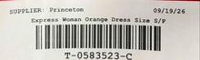 Load image into Gallery viewer, Express Womens Orange V-Neck Spaghetti Straps Smocked Fit & Flare Dress Size S/P