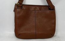 Load image into Gallery viewer, Fossil Womens Brown Leather Outer Pocket Adjustable Strap Crossbody Bag
