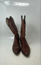 Load image into Gallery viewer, Justin Mens Brown Leather Pointed Toe Mid-Calf Cowboy Western Boots Size 7.5