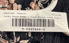 Load image into Gallery viewer, Lucky Brand Womens Black Floral Smocked Long Sleeve Blouse Top Size Small