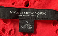 Load image into Gallery viewer, Marc New York Womens Red Perforated 3/4 Sleeve Blouse Top Size Small