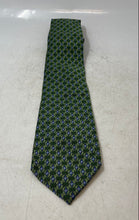 Load image into Gallery viewer, Hickey Freeman Mens Green Printed Keeper Loop Adjustable Designer Tie