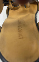 Load image into Gallery viewer, L'Amour Des Pieds Womens Idelle Black Leather Wedge Platform Sandals Size 9M