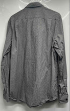 Load image into Gallery viewer, Michael Kors Mens Gray Polka Dot Classic Fit Long Sleeve Button-Up Shirt Size M