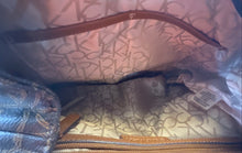 Load image into Gallery viewer, Calvin Klein Womens Brown Monogram Print Adjustable Strap Top Handle Backpack