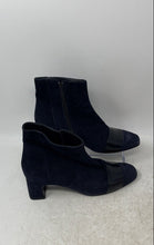 Load image into Gallery viewer, Guglielmo Rotta Womens Blue Suede Square Toe Side Zip Ankle Booties Size EU 36