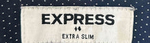 Load image into Gallery viewer, Express Mens Blue Print Long Sleeve Button Front Extra Slim Fit Dress Shirt Sz M