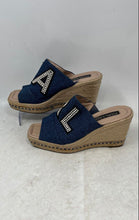 Load image into Gallery viewer, Karl Lagerfeld Womens Cree Blue Open Toe Slip-On Wedge Platform Heels Size 8 M