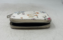 Load image into Gallery viewer, Vera Pelle Womens White Floral Leather Multiple Card Slots Zip-Around Wallet