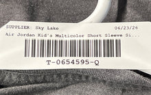 Load image into Gallery viewer, Air Jordan Boys Gray Graphic Print Short Sleeve Crew Neck Pullover T-Shirt Sz L