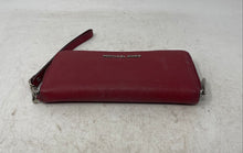 Load image into Gallery viewer, Michael Kors Womens Red Saffiano Leather Zipper Jet Set Travel Wristlet Wallet