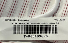 Load image into Gallery viewer, Pink Mens Multicolor Striped Print Long Sleeve Collared Dress Shirt Size 16