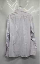 Load image into Gallery viewer, Hugo Boss Mens White Purple Striped Regular Fit Dress Shirt Size 16 32/33