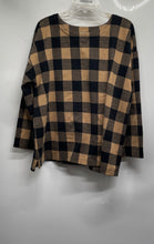 Load image into Gallery viewer, J.Jill Womens Black Khaki Plaid Long Sleeve Pullover Sweater Size XL