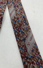 Load image into Gallery viewer, Valentino Cravatte Mens Multicolor Printed Keeper Loop Designer Tie