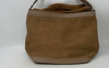 Load image into Gallery viewer, Land Womens Brown Suede Adjustable Strap Lined Drawstring Shoulder Bag