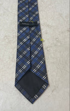 Load image into Gallery viewer, Van Heusen Studio Mens Blue Plaid Silk Keeper Loop Adjustable Pointed Tie