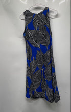 Load image into Gallery viewer, Nine West Womens Blue Printed Sleeveless Back Zip A-Line Dress Size 8