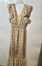 Load image into Gallery viewer, Express Womens Multicolor Animal Print Flutter Sleeve V-Neck Maxi Dress Size XS