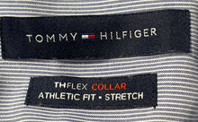 Load image into Gallery viewer, Tommy Hilfiger Mens Blue Pinstripe Print Stretch Dress Shirt Size 16.5 34/35