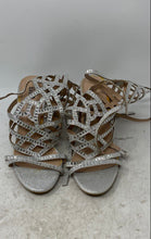 Load image into Gallery viewer, Bella Marie Womens Gray Open Toe Stiletto Gladiator Heels Size 9