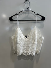 Load image into Gallery viewer, Express Womens White Lace Scalloped Trim Pullover Camisole Blouse Top Size Large