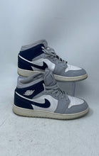 Load image into Gallery viewer, Nike Kids Air Jordan 1 Mid DQ8423-104 Navy Blue White Gray Sneaker Shoes Size 7Y