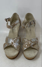 Load image into Gallery viewer, Toms Womens Brown Beige Open Toe Criss-Cross Wedge Ankle Strap Heels Size 8.5