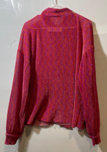 Load image into Gallery viewer, Zara Trafaluc S/S18 Womens Pink Red Chevron Print Long Sleeve Blouse Top Size L