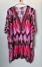 Load image into Gallery viewer, Kenneth Cole Womens Multicolor Ikat Print Embellished Caftan Cover-Up Size Large