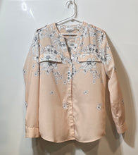 Load image into Gallery viewer, Calvin Klein Womens Pink Floral Flap Pocket Long Sleeve Button-Up Shirt No Size