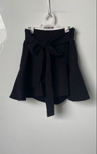 Load image into Gallery viewer, Zara Womens Black Tie Front Layered Ruffle Hem A-Line Skirt Size XS