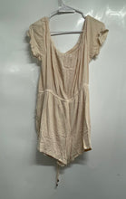 Load image into Gallery viewer, Guess Womens Beige Ruffle Short Sleeve Button Front One-Piece Romper Size M