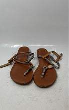 Load image into Gallery viewer, Coach Womens Charleen Brown Snakeskin Print Open Toe Flat Thong Sandals Sz 7.5 B