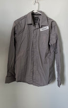 Load image into Gallery viewer, Armani Exchange Mens Gray Cotton Long Sleeve Collared Button-Up Shirt Size M