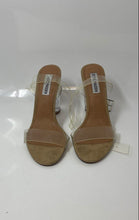 Load image into Gallery viewer, Steve Madden Womens Camille Beige Clear Block Heel Ankle Strap Sandals Size 7