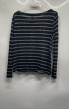 Load image into Gallery viewer, Lauren Ralph Lauren Womens Black White Striped Long Sleeve Blouse Top Size M