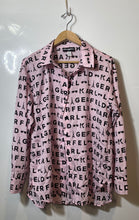 Load image into Gallery viewer, Karl Lagerfeld Womens Pink Printed Long Sleeve Collared Button-Up Shirt Size M