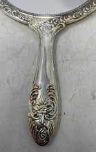 Load image into Gallery viewer, Silver-Tone Embossed Ornate Victorian Style Vanity Collectible Hand Mirror