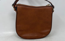 Load image into Gallery viewer, Just Fab Womens Brown Pebbled Leather Shoulder Adjustable Strap Crossbody Bag